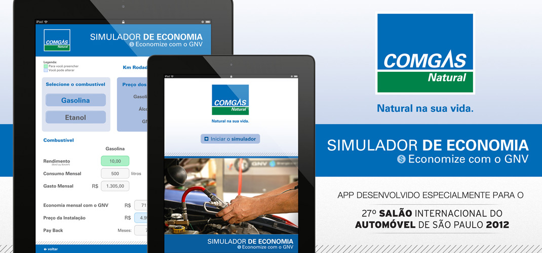 Comgas - Simulador GNV - Desenvolvido para iPad